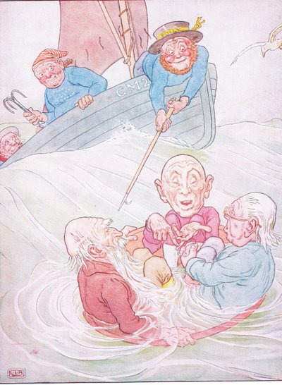 Drie wijzen uit Gotham, gingen naar zee in een kom door Leonard Leslie Brooke